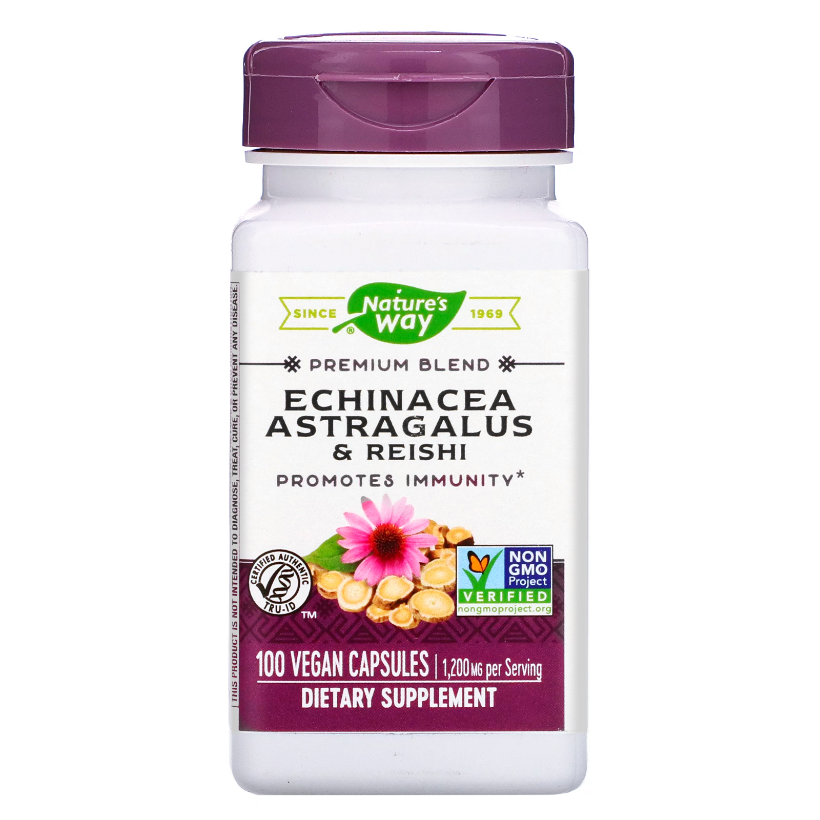 Echinacea Astragalus &amp; Reishi / 100 veg capsules