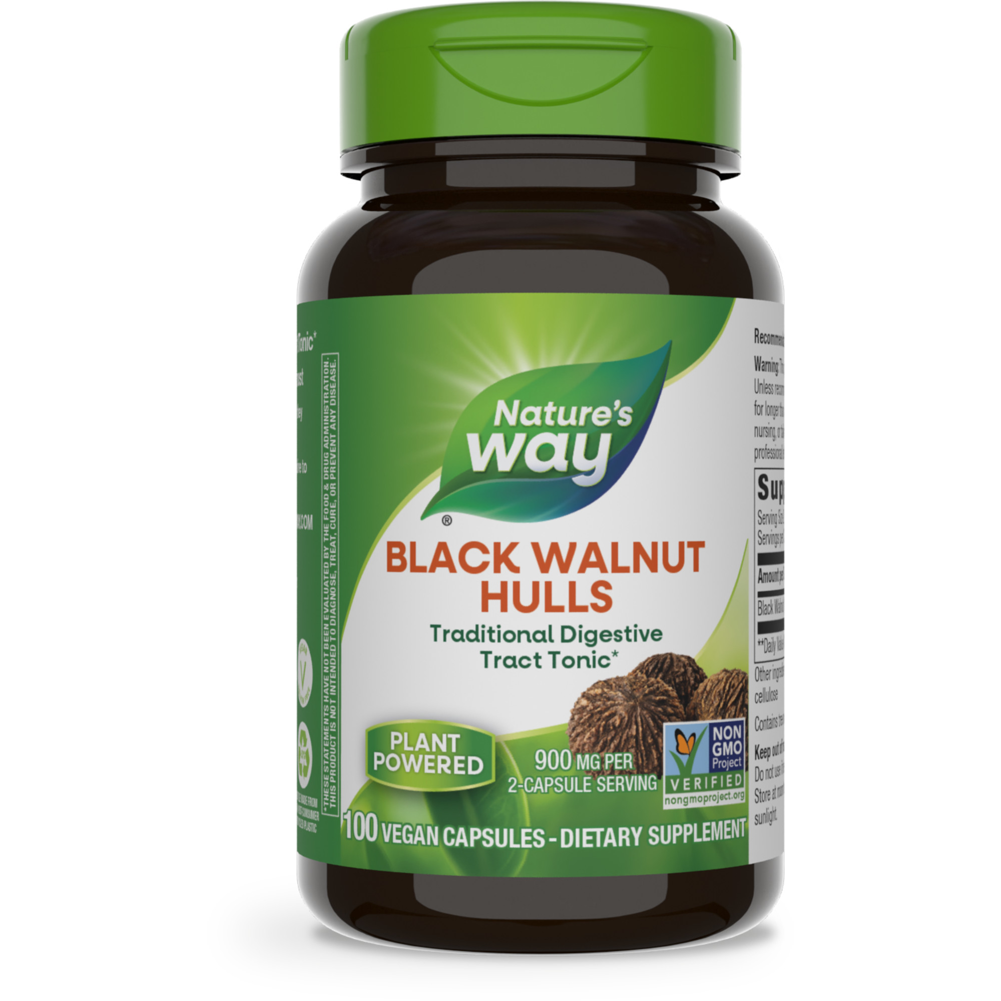 Black Walnut Hulls / 100 veg capsules